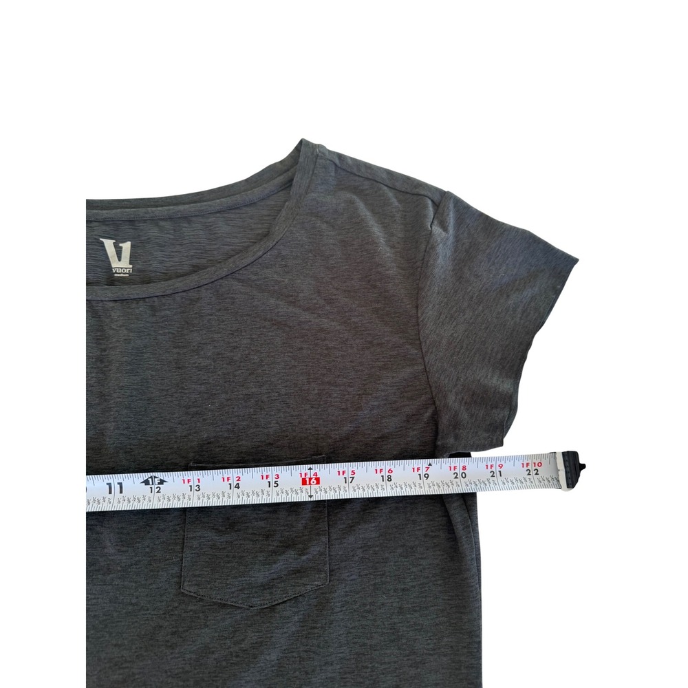 Vuori Women's Lux Performance Pocket Tee Charcoal Heather Est. Size Size M - Picture 5 of 6